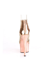 Pleaser ADORE-765RM Exotic Sandal in Rose Gold Faux Leather