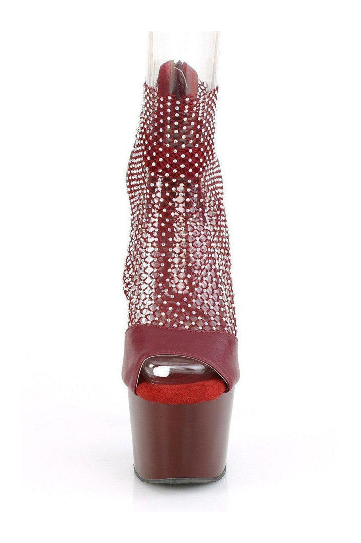 ADORE-765RM Sandal | Burgundy  Faux Leather