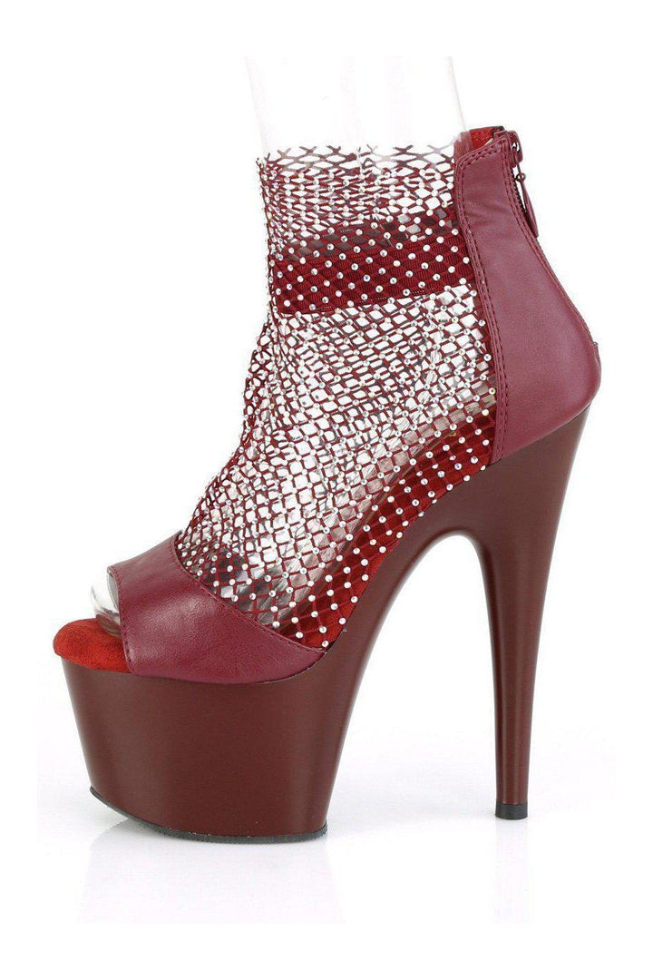 ADORE-765RM Sandal | Burgundy Faux Leather-Sandals-Pleaser-SEXYSHOES.COM