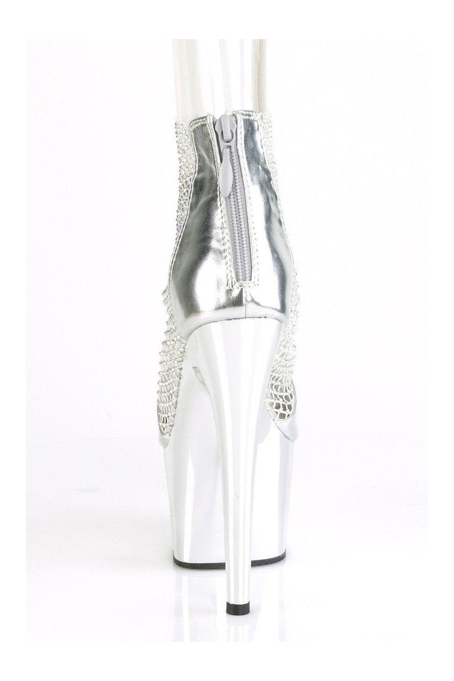ADORE-765RM Sandal | Silver Faux Leather-Sandals-Pleaser-SEXYSHOES.COM