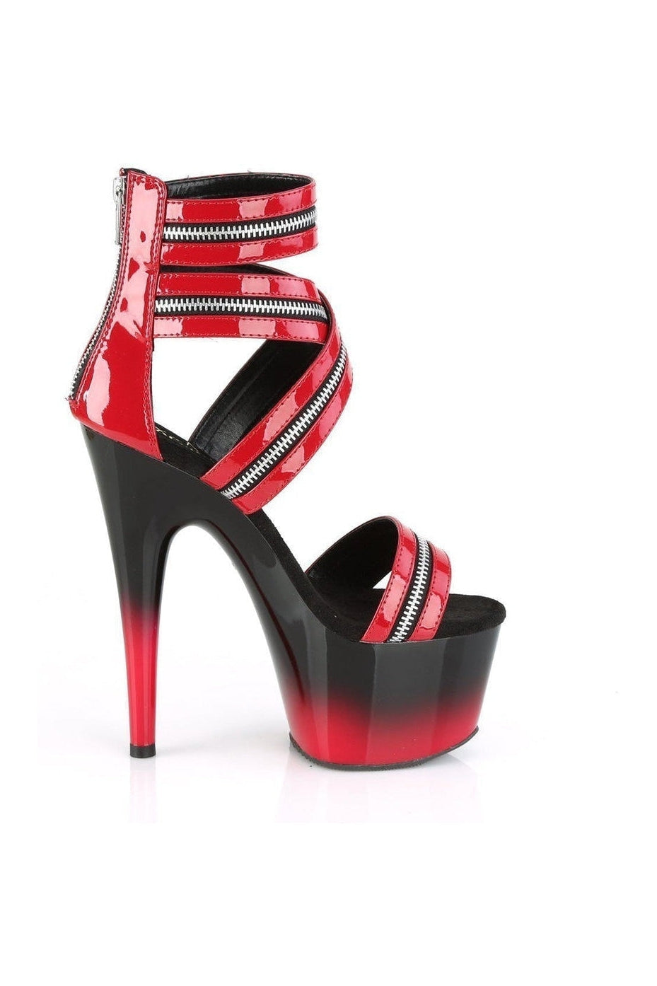 ADORE-766 Stripper Sandal | Red Patent-Pleaser