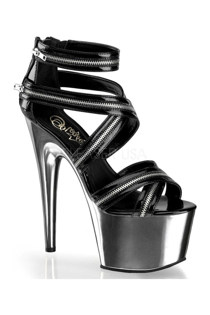 ADORE-767 Platform Sandal | Black Patent-Pleaser-Black-Sandals-SEXYSHOES.COM