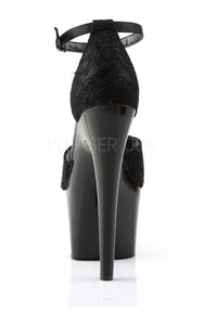 Pleaser ADORE-768 Platform Sandal in Black Satin
