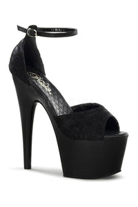 Pleaser ADORE-768 Platform Sandal in Black Satin from SexyShoes.com