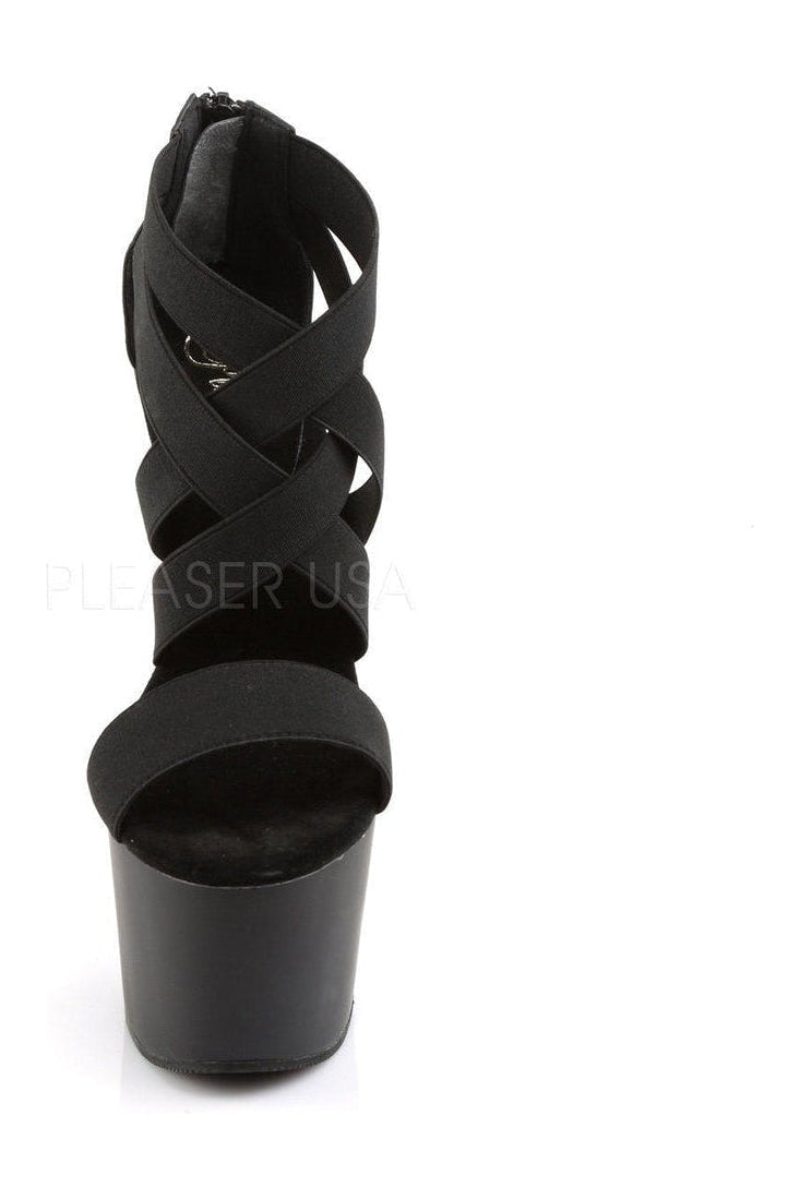 ADORE-769 Platform Sandal | Black elastic-Pleaser-Sandals-SEXYSHOES.COM