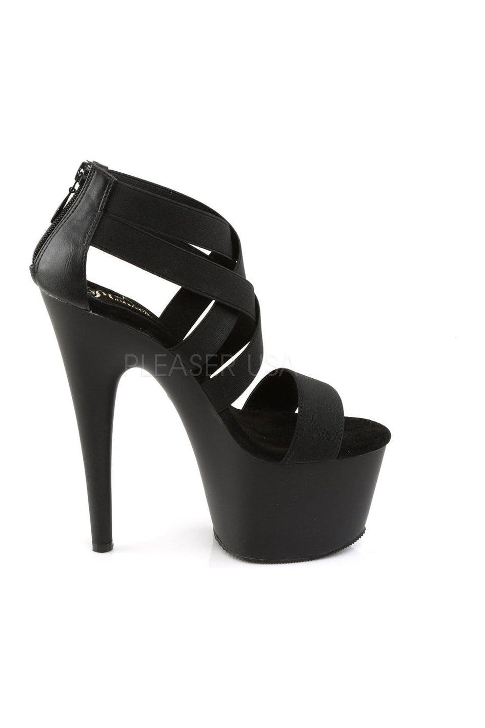 Pleaser ADORE-769 Platform Sandal in Black Faux Leather