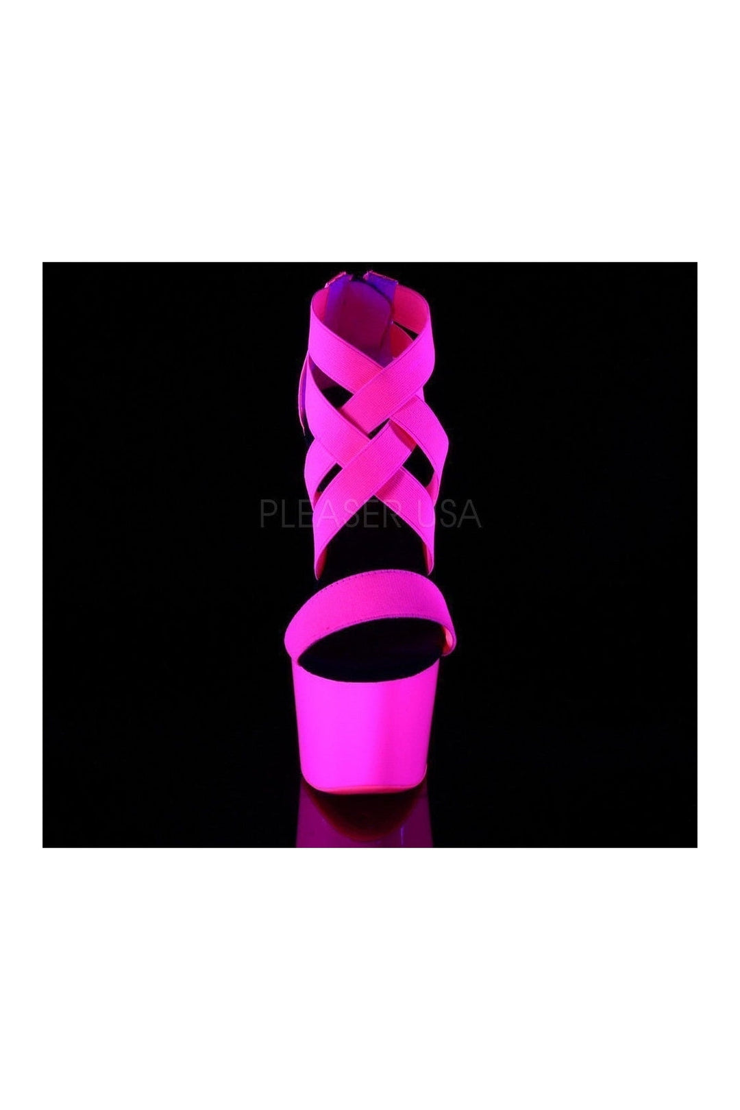 Pleaser ADORE-769UV Exotic Platform Sandal in Fuchsia Faux Leather