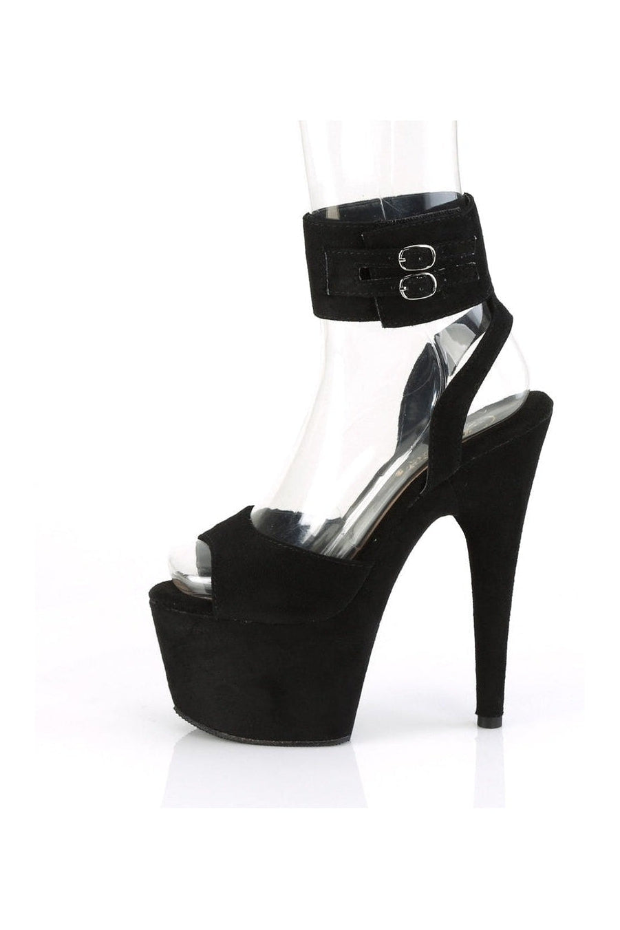 Pleaser ADORE-791FS Exotic Platform Sandal in Black Faux Leather