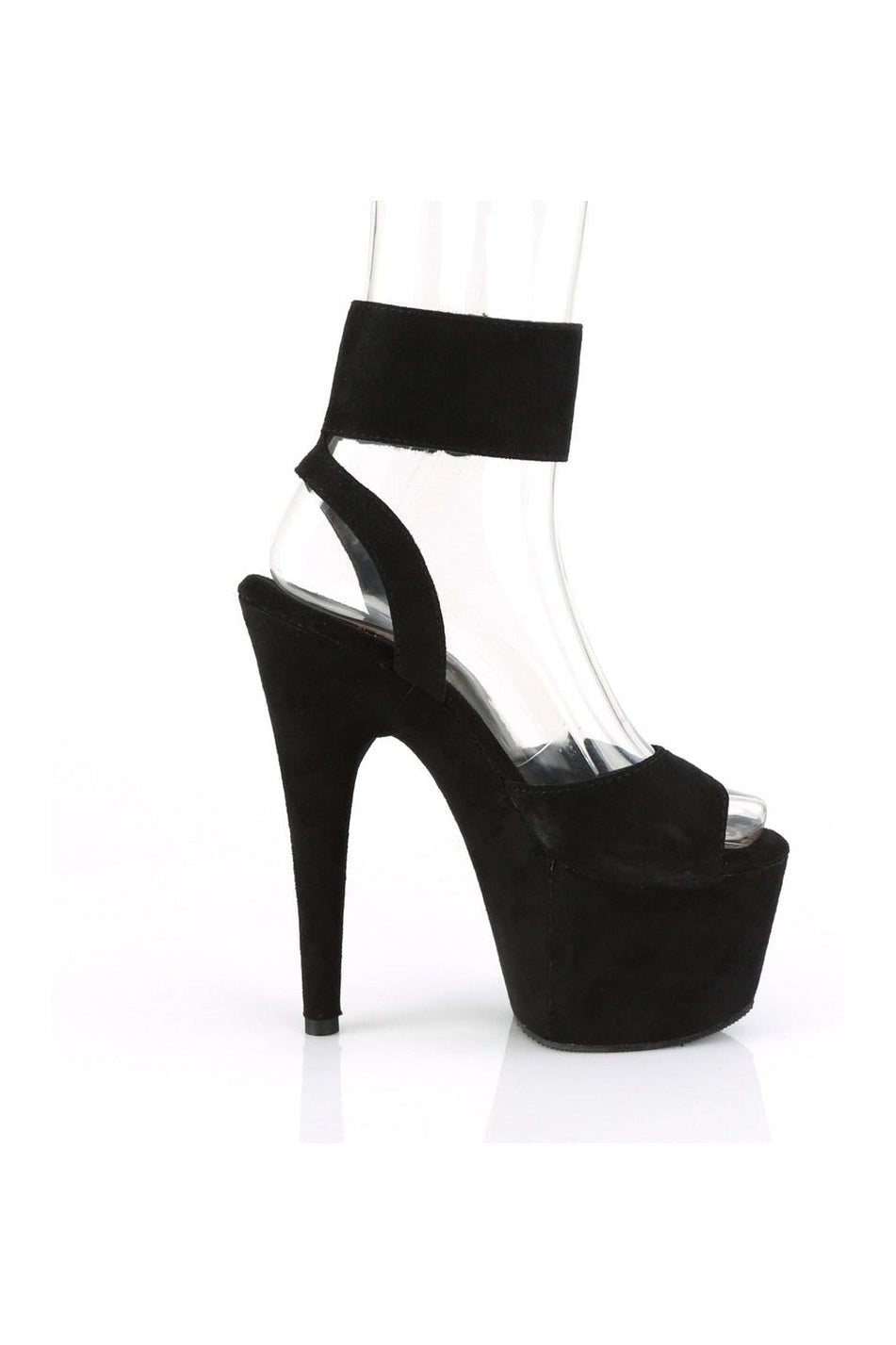 Pleaser ADORE-791FS Exotic Platform Sandal in Black Faux Leather