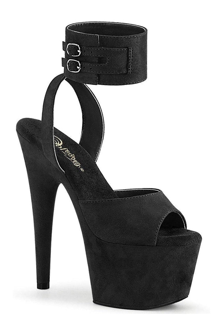ADORE-791FS Stripper Platform Sandal | Black Faux Leather-Pleaser-SEXYSHOES.COM