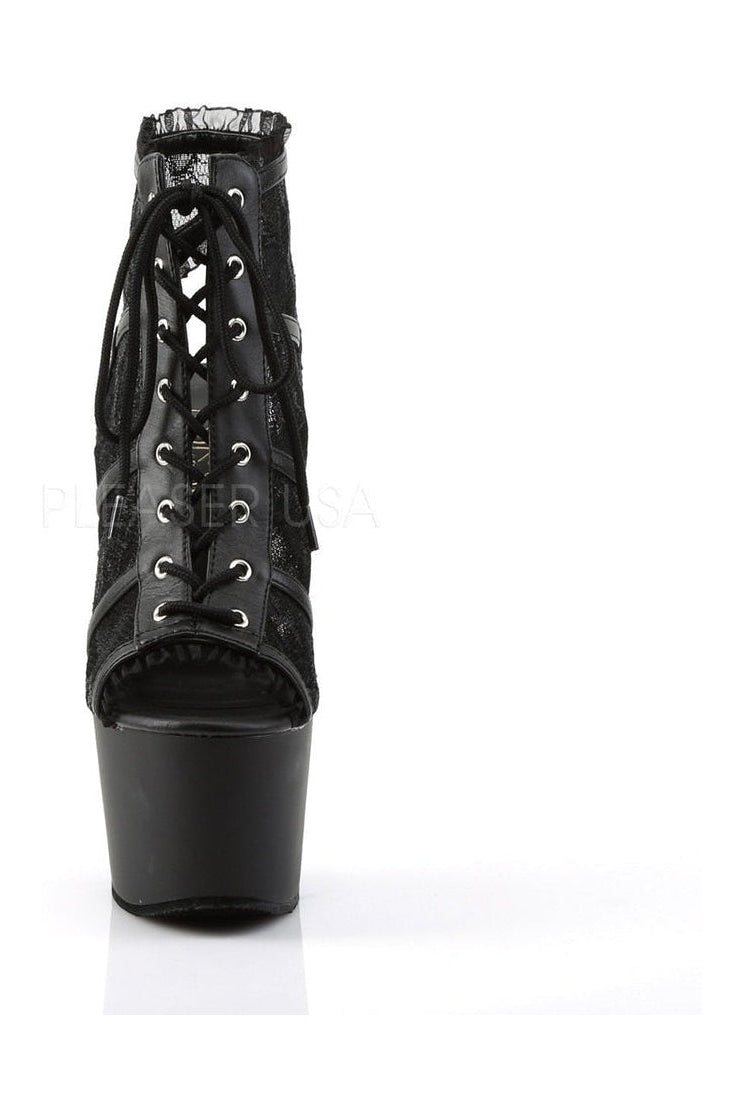 ADORE-796LC Platform Boot | Black Faux Leather-Pleaser-Ankle Boots-SEXYSHOES.COM
