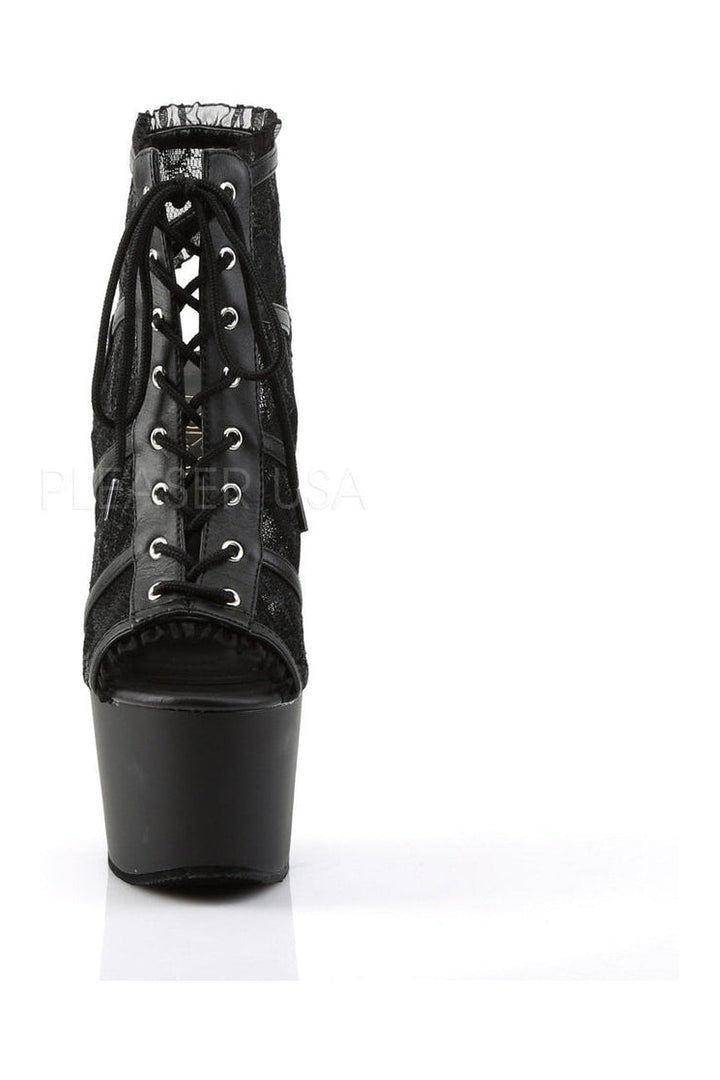 ADORE-796LC Platform Boot  | Black Faux Leather