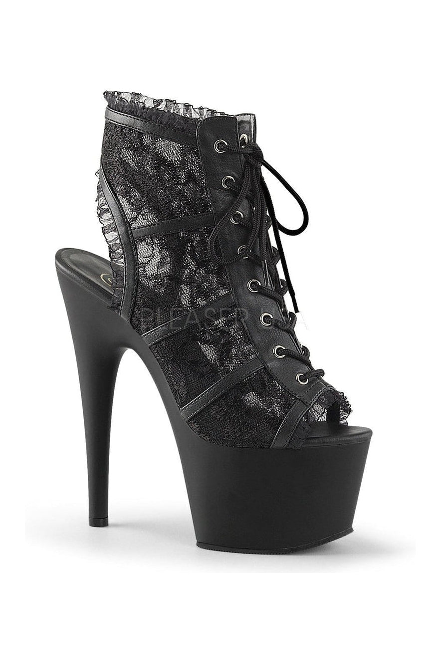 Pleaser ADORE-796LC Platform Boot in Black Faux Leather from SexyShoes.com