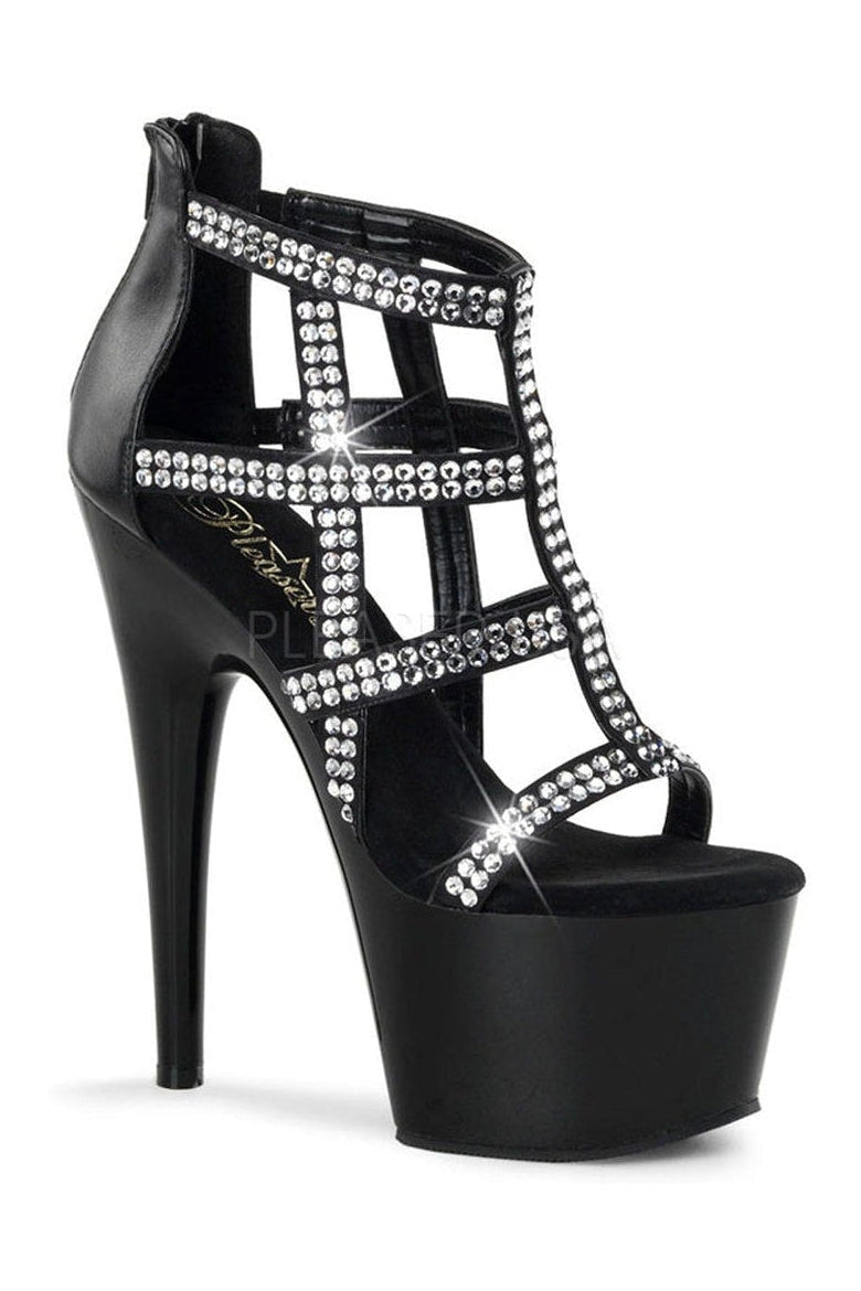 ADORE-798 Platform Sandal | Black Faux Leather-Pleaser-Black-Sandals-SEXYSHOES.COM