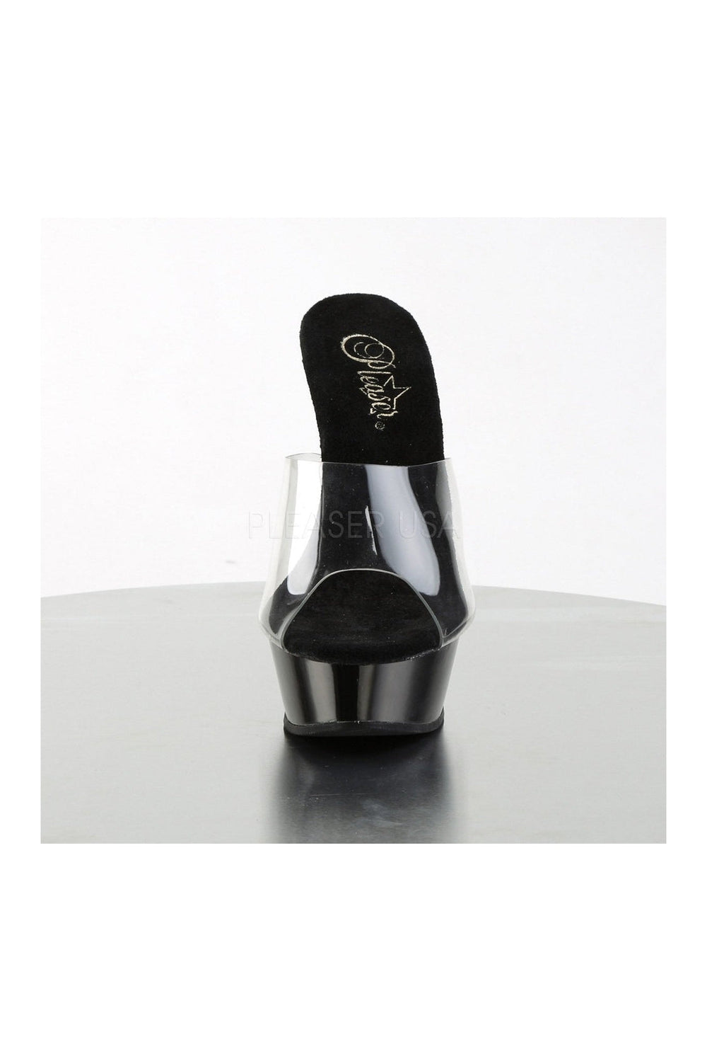 ALLURE-601 Platform Sandal | Black Vinyl-Pleaser-Slides-SEXYSHOES.COM