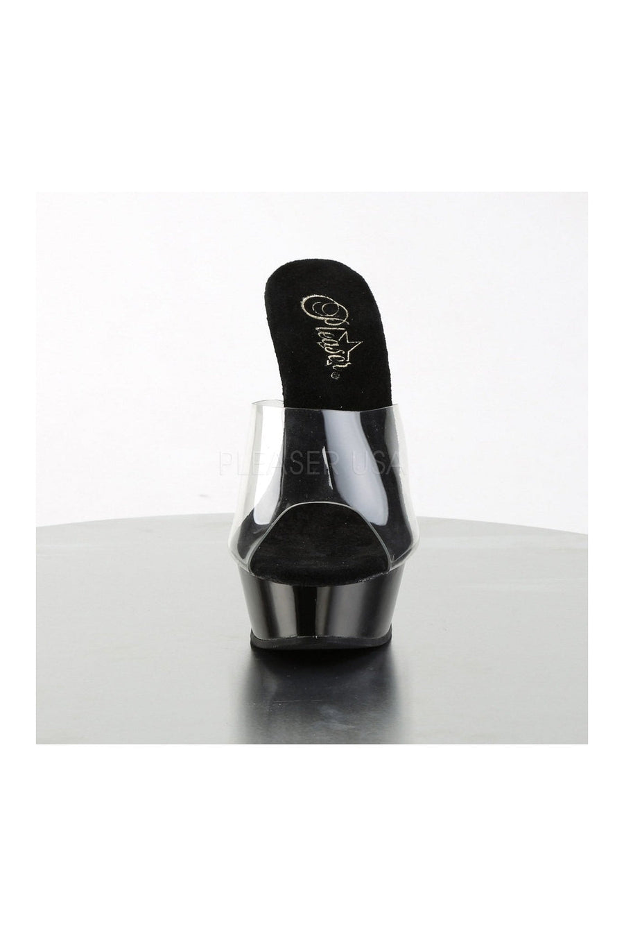 Pleaser ALLURE-601 Platform Sandal in Black Vinyl