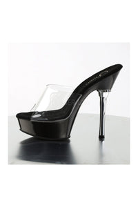 Pleaser ALLURE-601 Platform Sandal in Black Vinyl