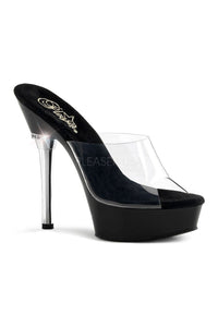 Pleaser ALLURE-601 Platform Sandal in Black Vinyl from SexyShoes.com