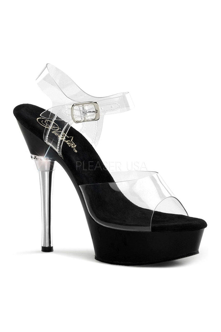 ALLURE-608 Platform Sandal | Black Vinyl-Pleaser-Black-Sandals-SEXYSHOES.COM