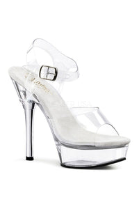 Pleaser ALLURE-608 Platform Sandal in Clear Vinyl from SexyShoes.com
