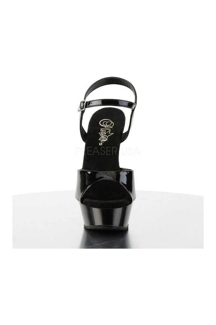 ALLURE-609 Platform Sandal  | Black Patent