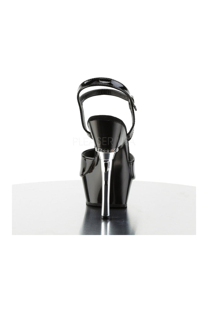 ALLURE-609 Platform Sandal | Black Patent-Pleaser-Sandals-SEXYSHOES.COM