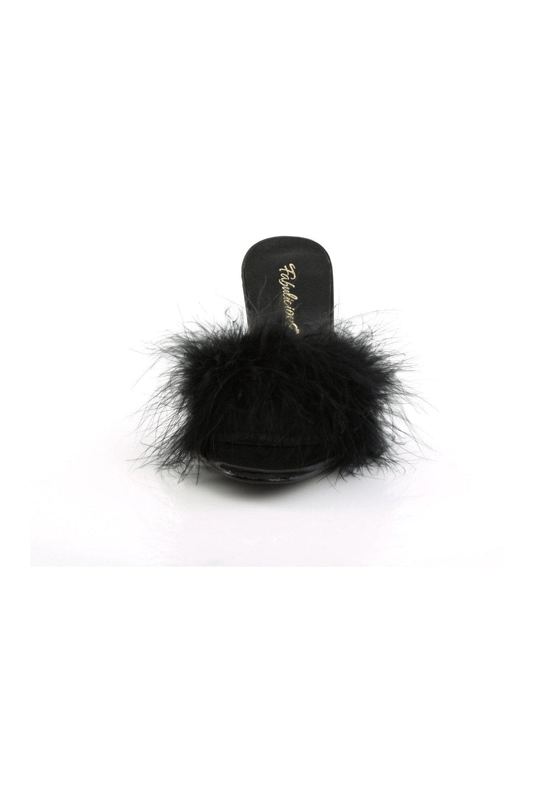 Fabulicious AMOUR-03 Slide in Black Genuine Satin