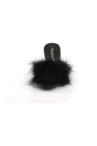 Fabulicious AMOUR-03 Slide in Black Genuine Satin