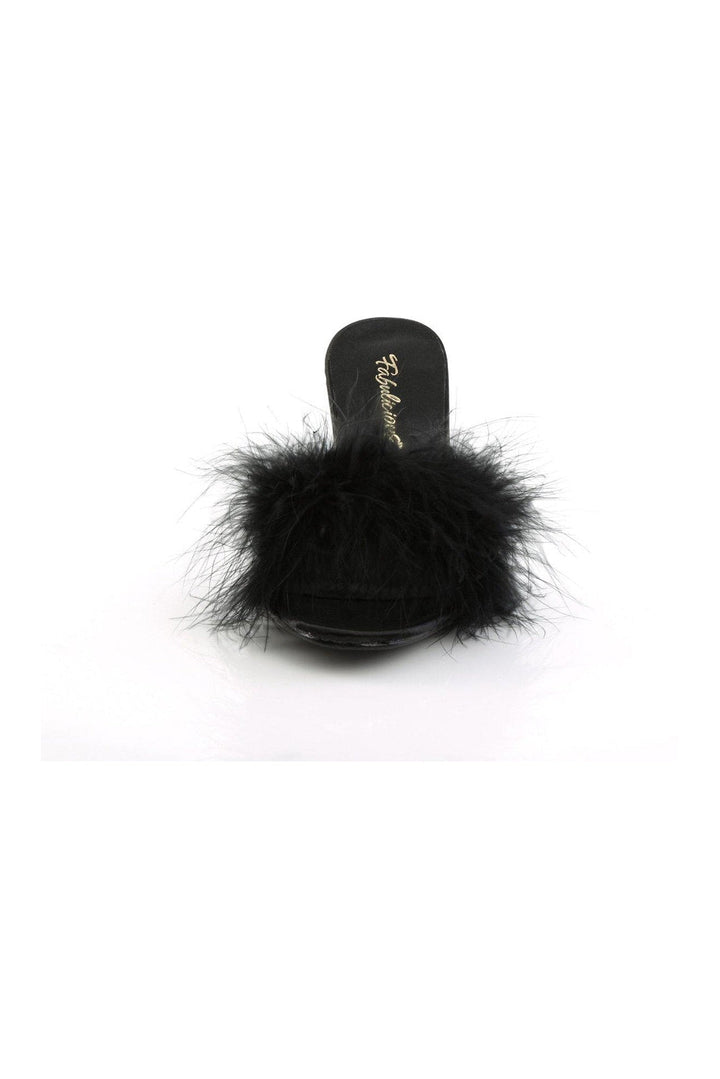 AMOUR-03 Slide | Black Genuine Satin