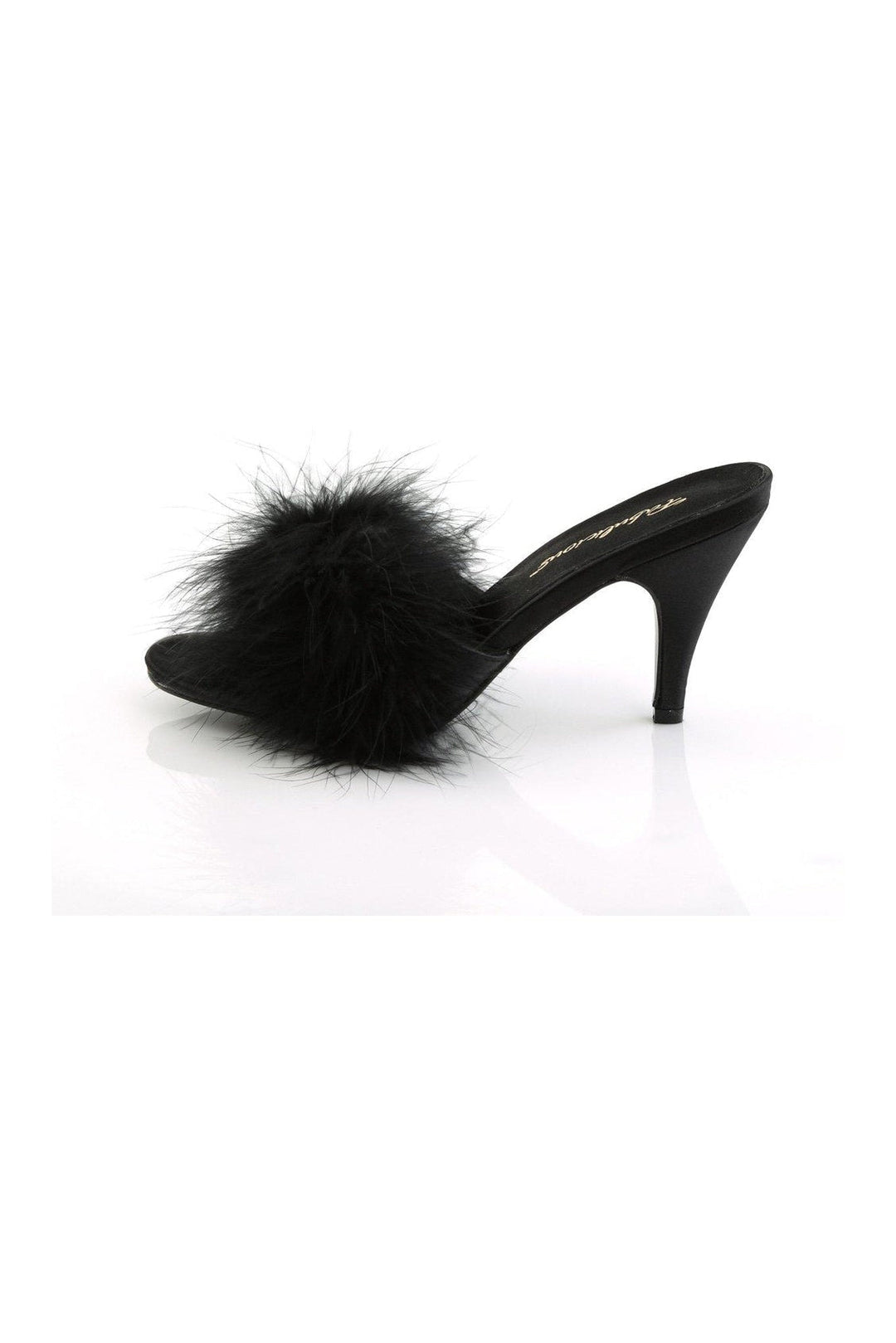Fabulicious AMOUR-03 Slide in Black Genuine Satin