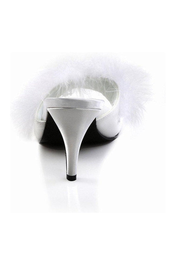 Fabulicious AMOUR-03 Slide in White Genuine Satin
