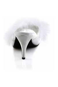 Fabulicious AMOUR-03 Slide in White Genuine Satin