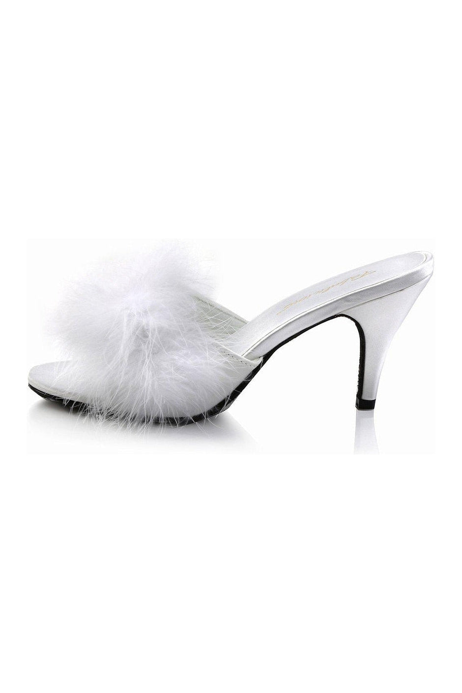 Fabulicious AMOUR-03 Slide in White Genuine Satin