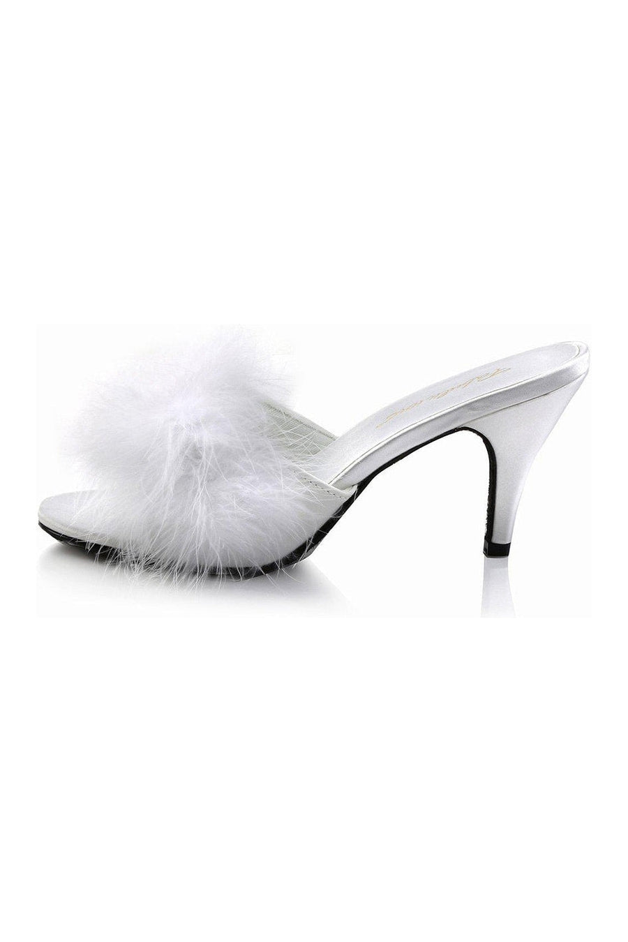 Fabulicious AMOUR-03 Slide in White Genuine Satin