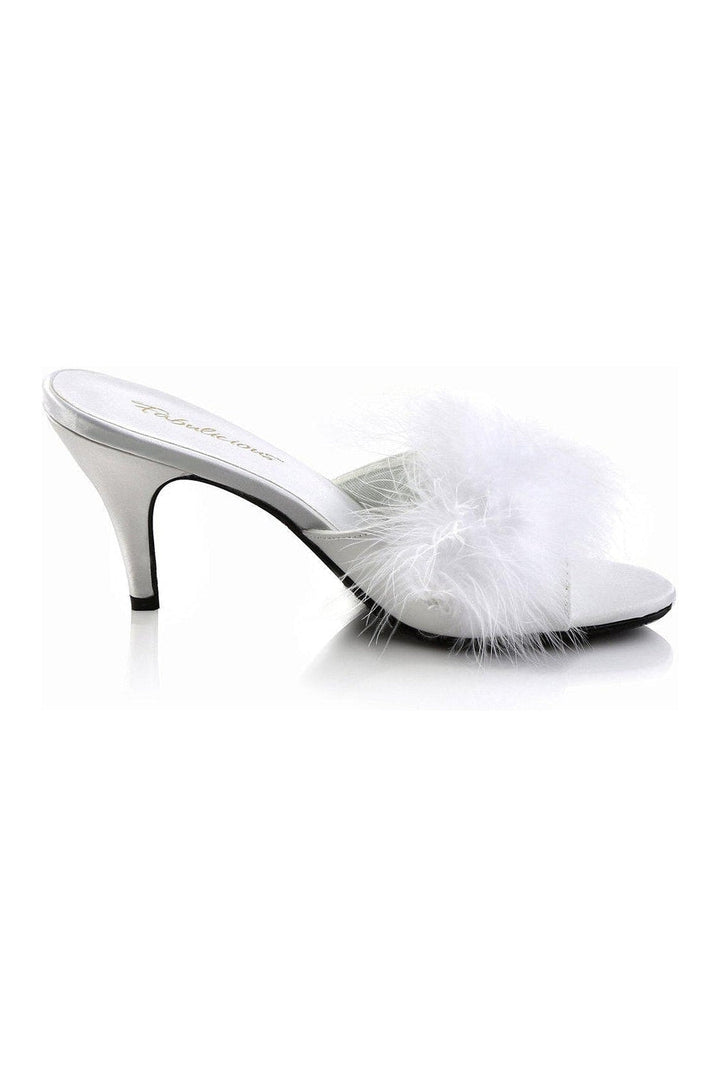 AMOUR-03 Slide | White Genuine Satin-Slides-Fabulicious-SEXYSHOES.COM