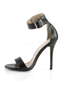 Pleaser AMUSE-10 Sandal in Black Faux Leather