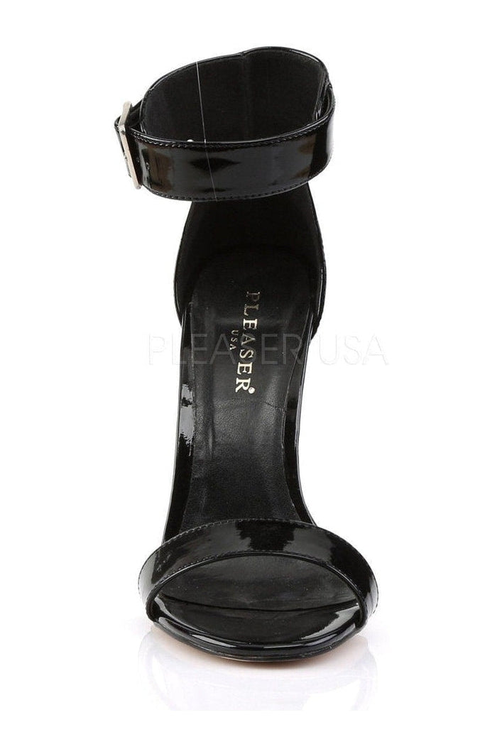 Pleaser AMUSE-10 Sandal in Black Patent