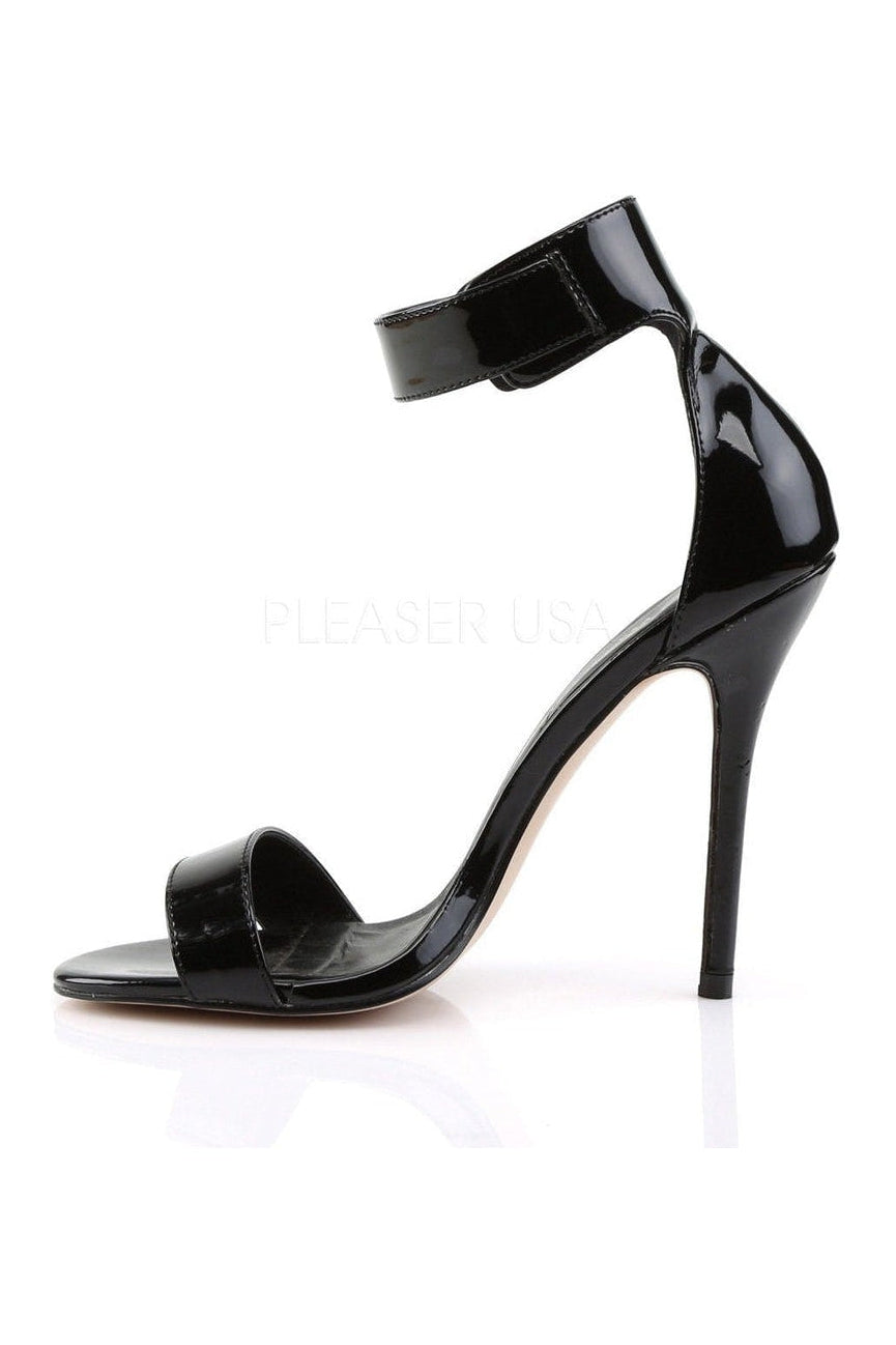 AMUSE-10 Sandal | Black Patent-Pleaser-Sandals-SEXYSHOES.COM