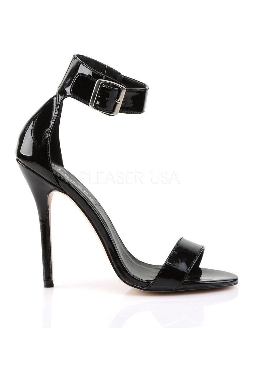 Pleaser AMUSE-10 Sandal in Black Patent