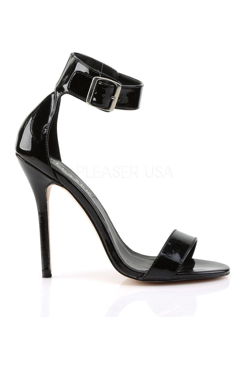 AMUSE-10 Sandal | Black Patent-Pleaser-Sandals-SEXYSHOES.COM