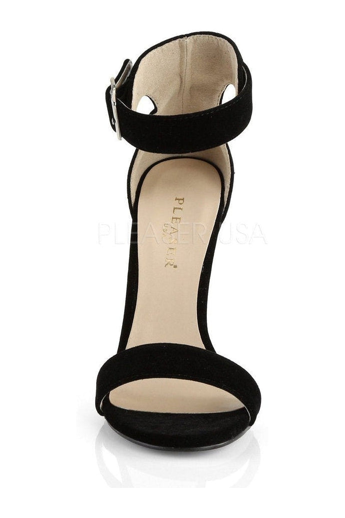 Pleaser AMUSE-10 Sandal in Black Velvet