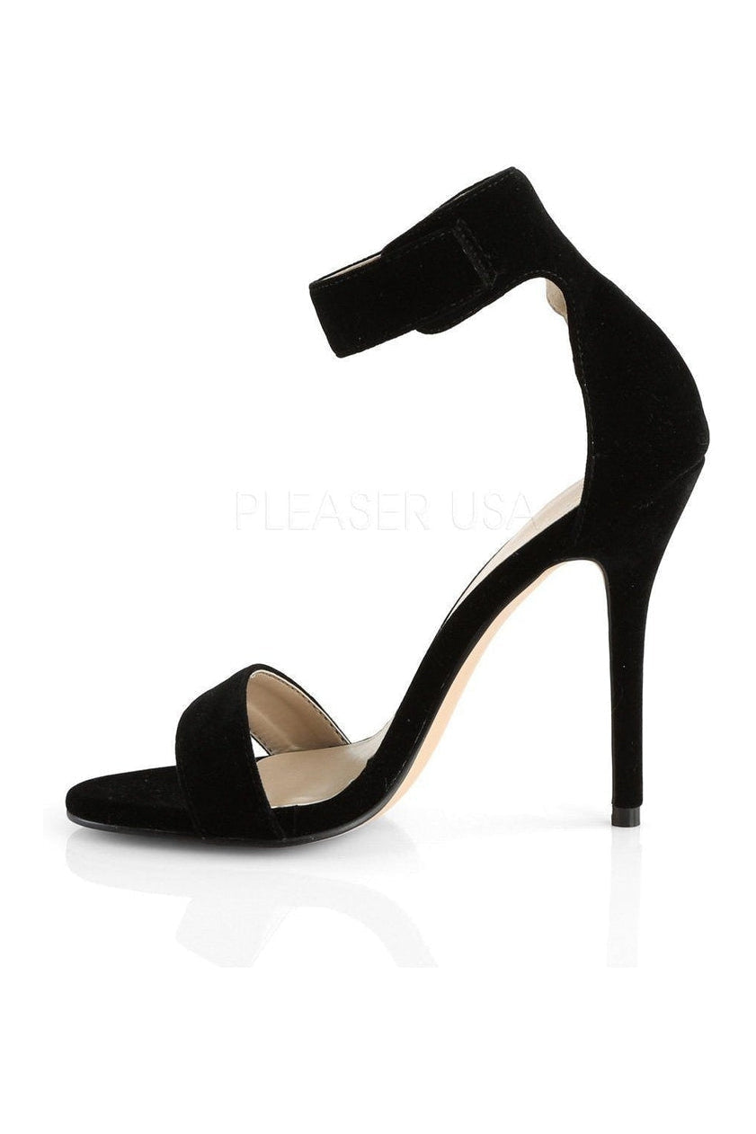 AMUSE-10 Sandal | Black Velvet-Pleaser-Sandals-SEXYSHOES.COM