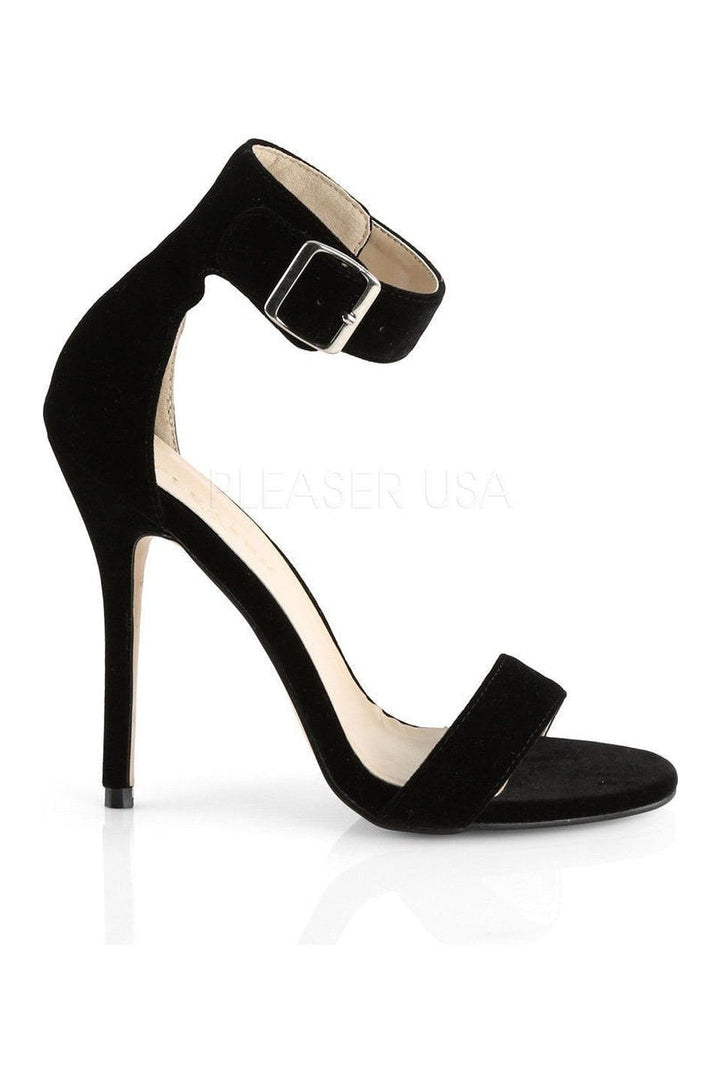 AMUSE-10 Sandal | Black Velvet-Pleaser-Sandals-SEXYSHOES.COM