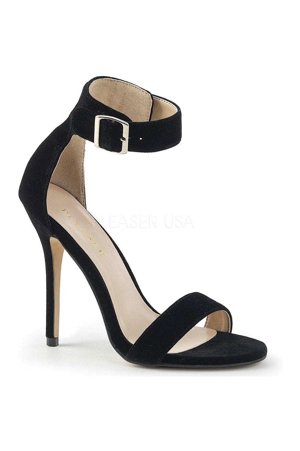 AMUSE-10 Sandal | Black Velvet-Pleaser-Black-Sandals-SEXYSHOES.COM