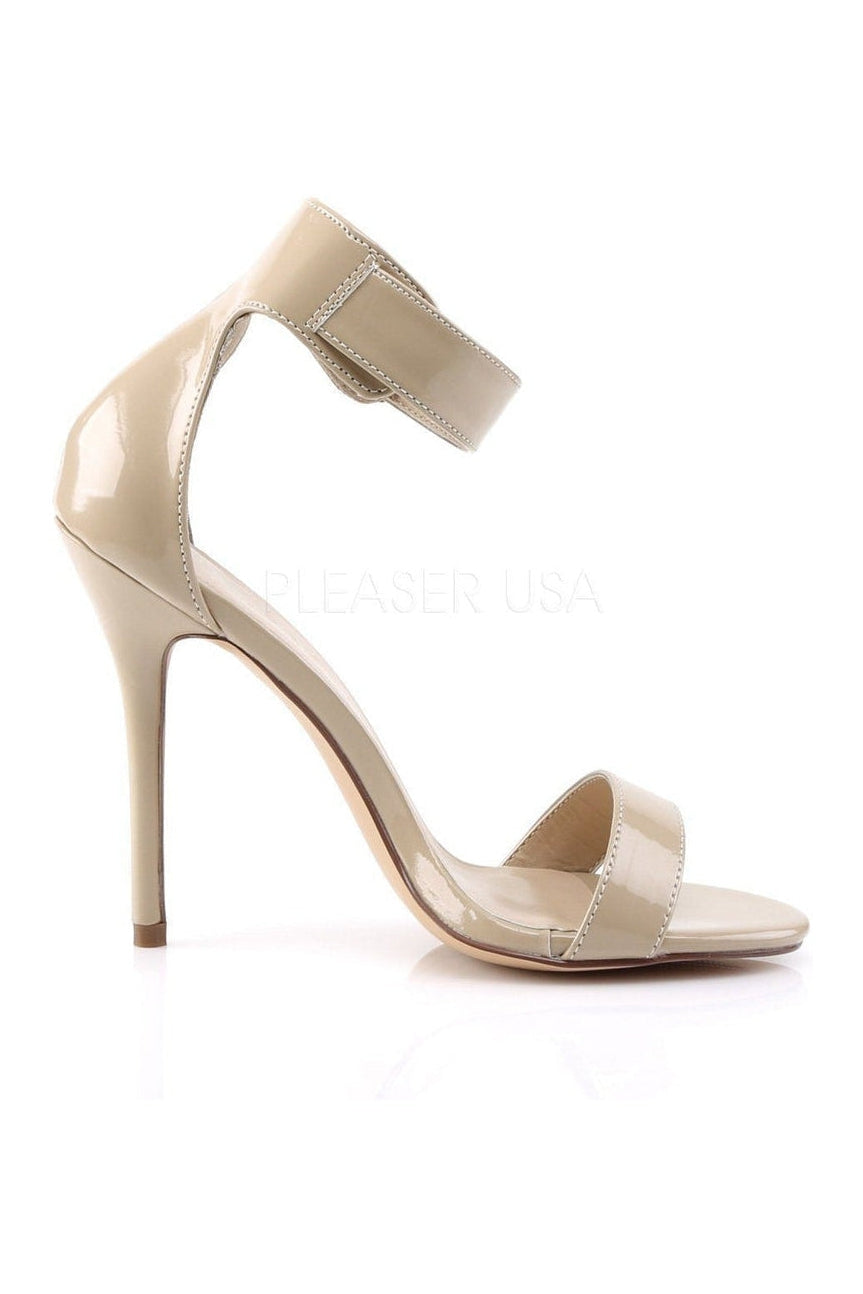 Pleaser AMUSE-10 Sandal in Bone Patent