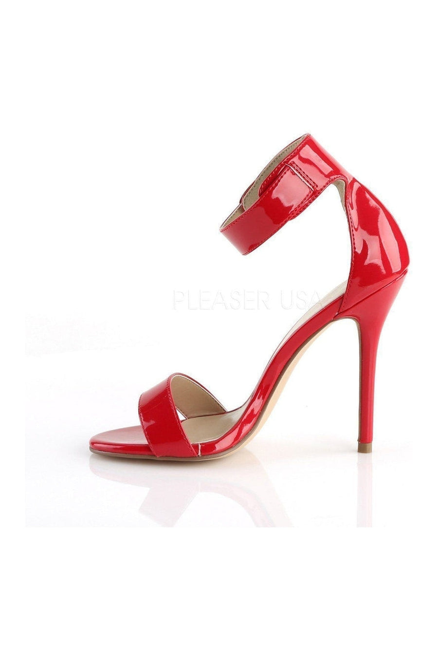 Pleaser AMUSE-10 Sandal in Red Patent