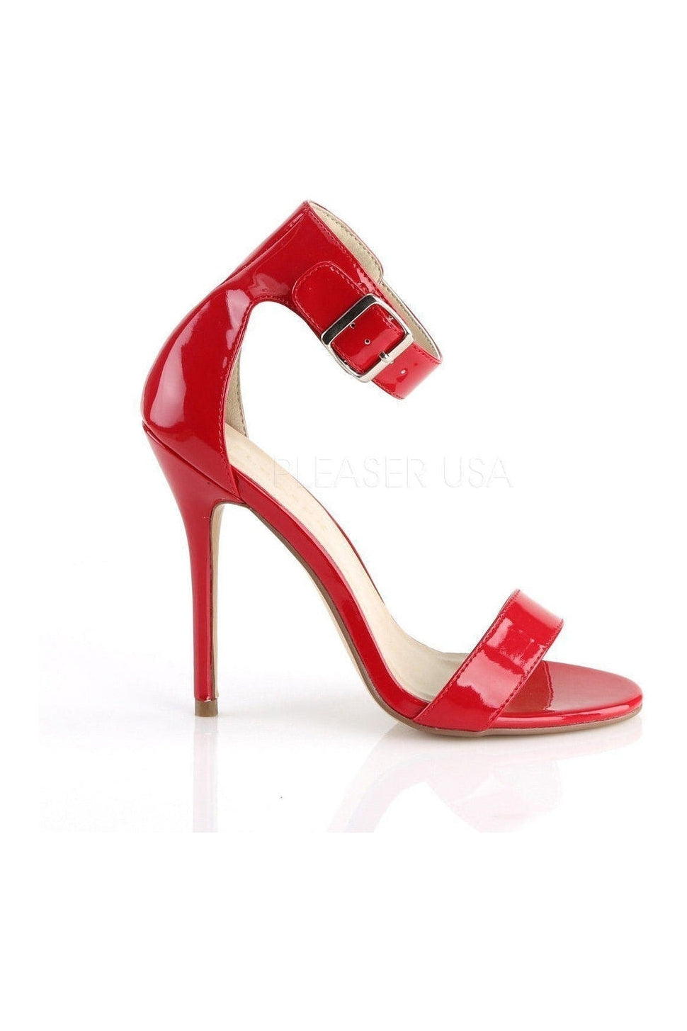 Pleaser AMUSE-10 Sandal in Red Patent