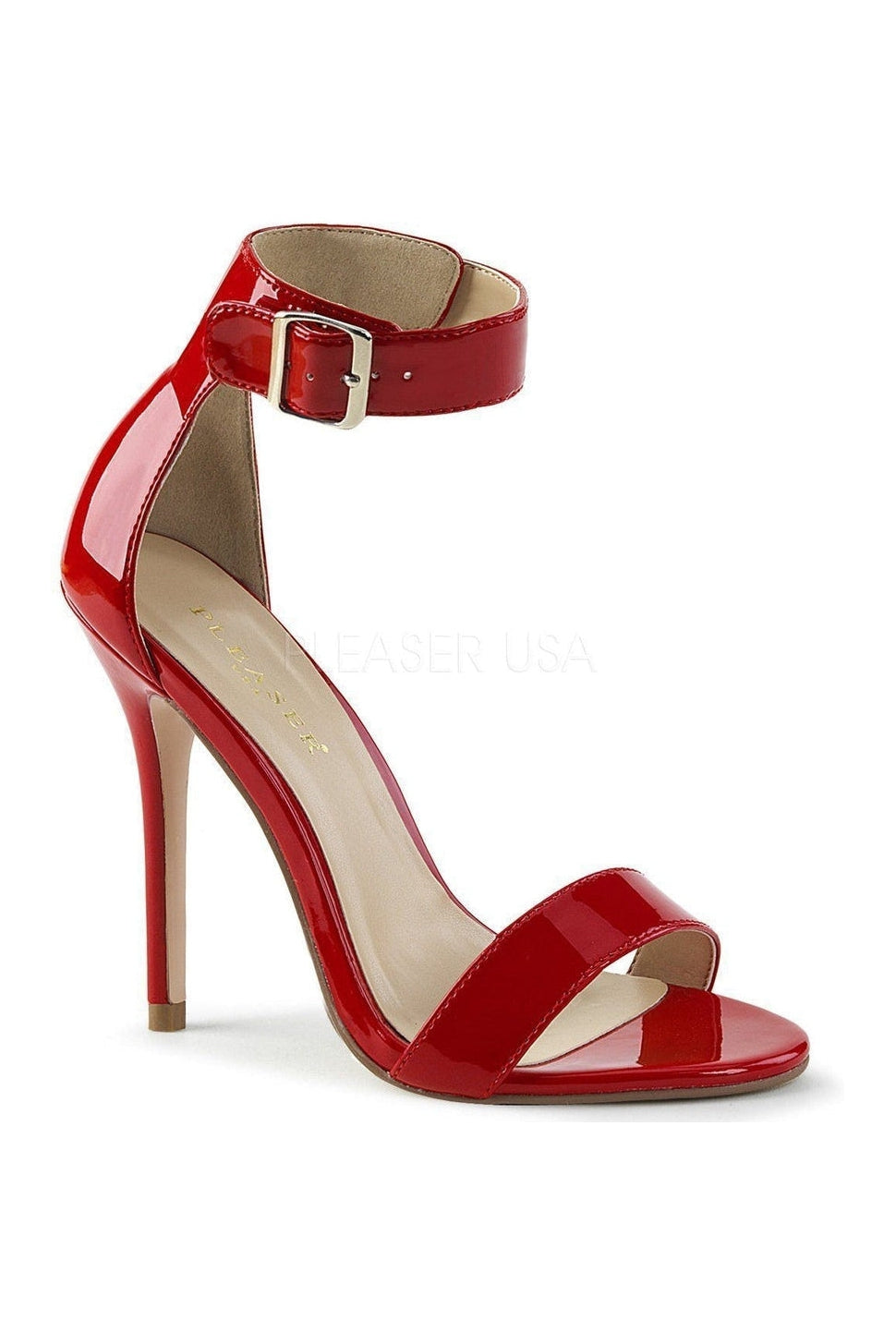 Pleaser AMUSE-10 Sandal in Red Patent from SexyShoes.com