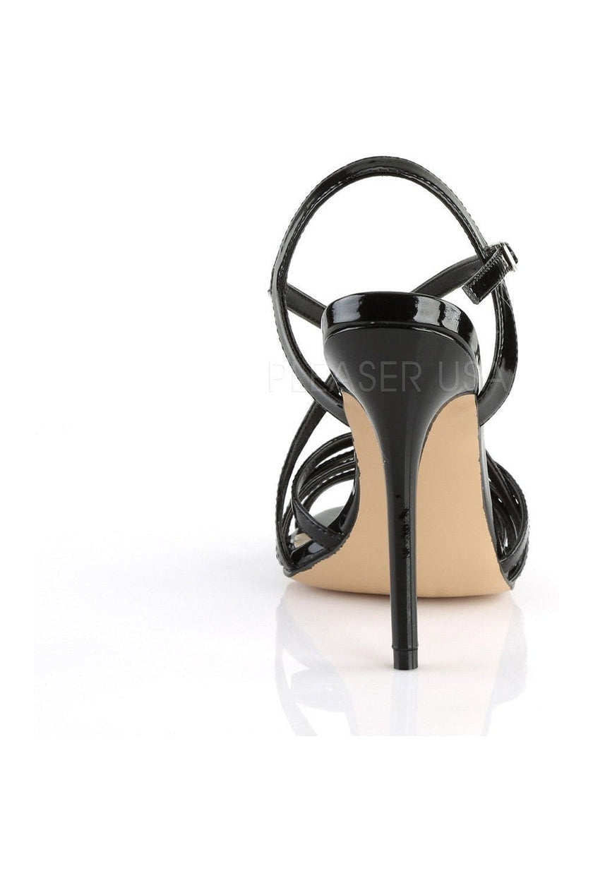 Pleaser AMUSE-13 Sandal in Black Patent