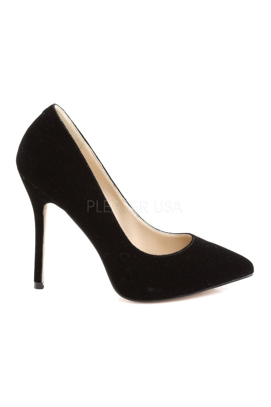 Pleaser AMUSE-20 Pump in Black Fabric